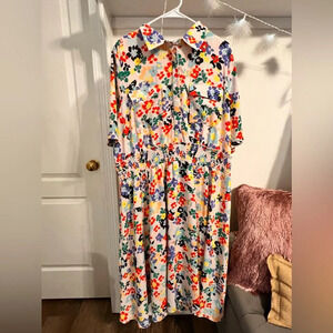 final price HALOGEN x Atlantic-Pacific Floral Smocked Dress